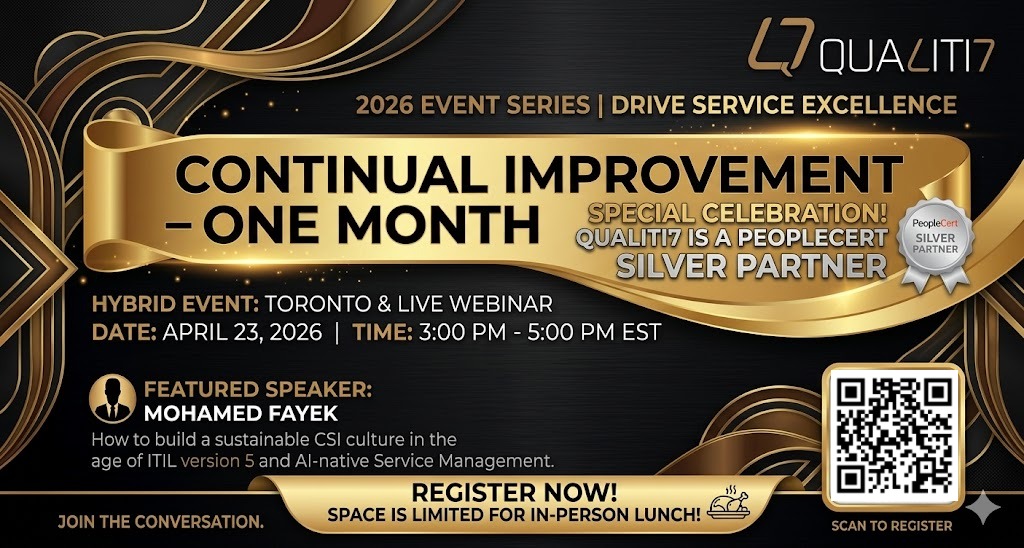Hybride Toronto/Webinaire - L'amélioration Continue - La clé du succès pour une livraison de service efficace et durable