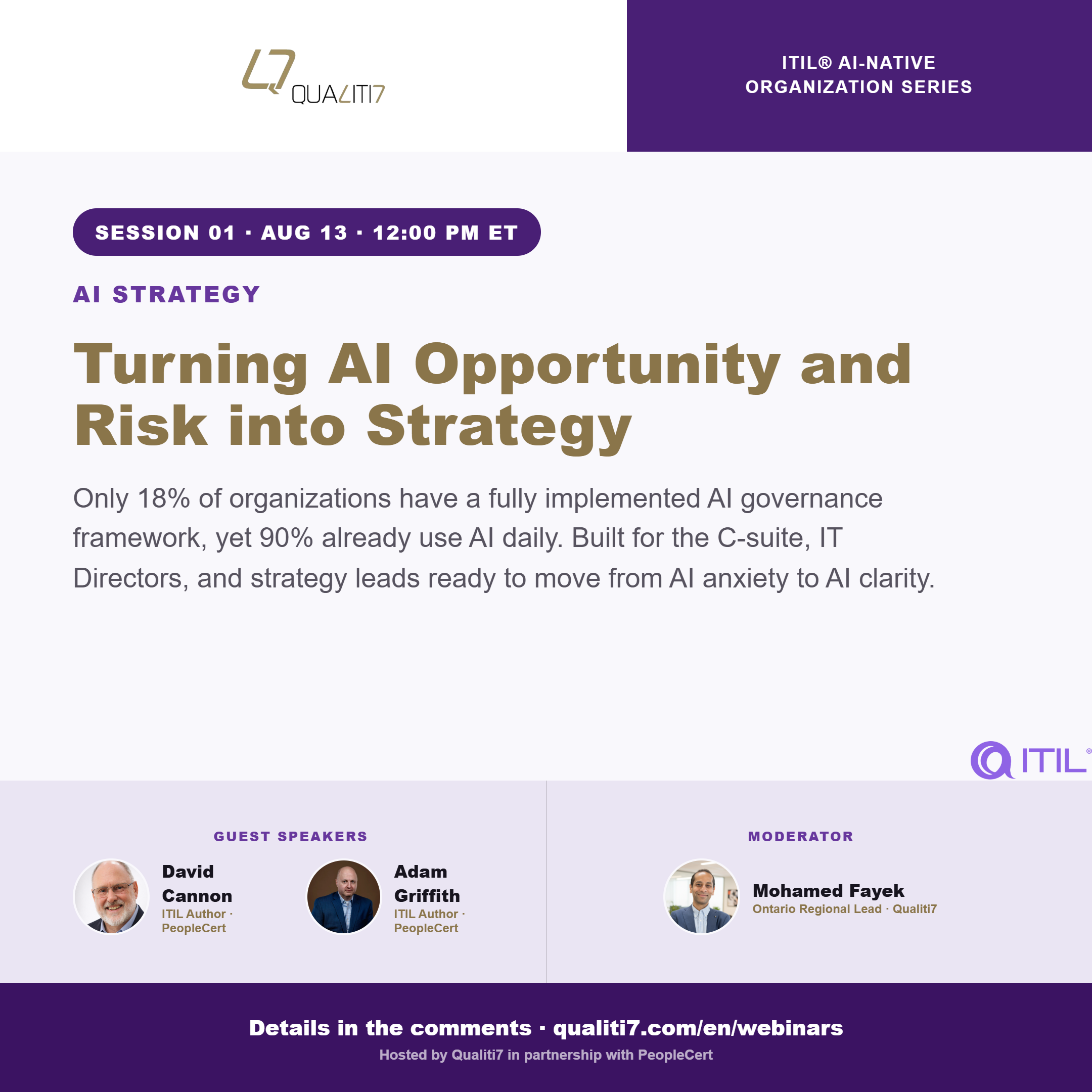 2026 Qualiti7-PeopleCert Webinar Series - AI Native Organization - Session 1 - Turning AI Opportunity and Risk into AI Strategy 